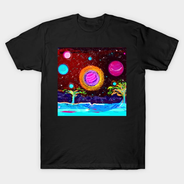 Zodiac Constellations Stars Planets T-Shirt by tanyazevallos